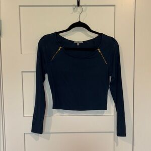 Charlotte Russe Long Sleeve Crop Top